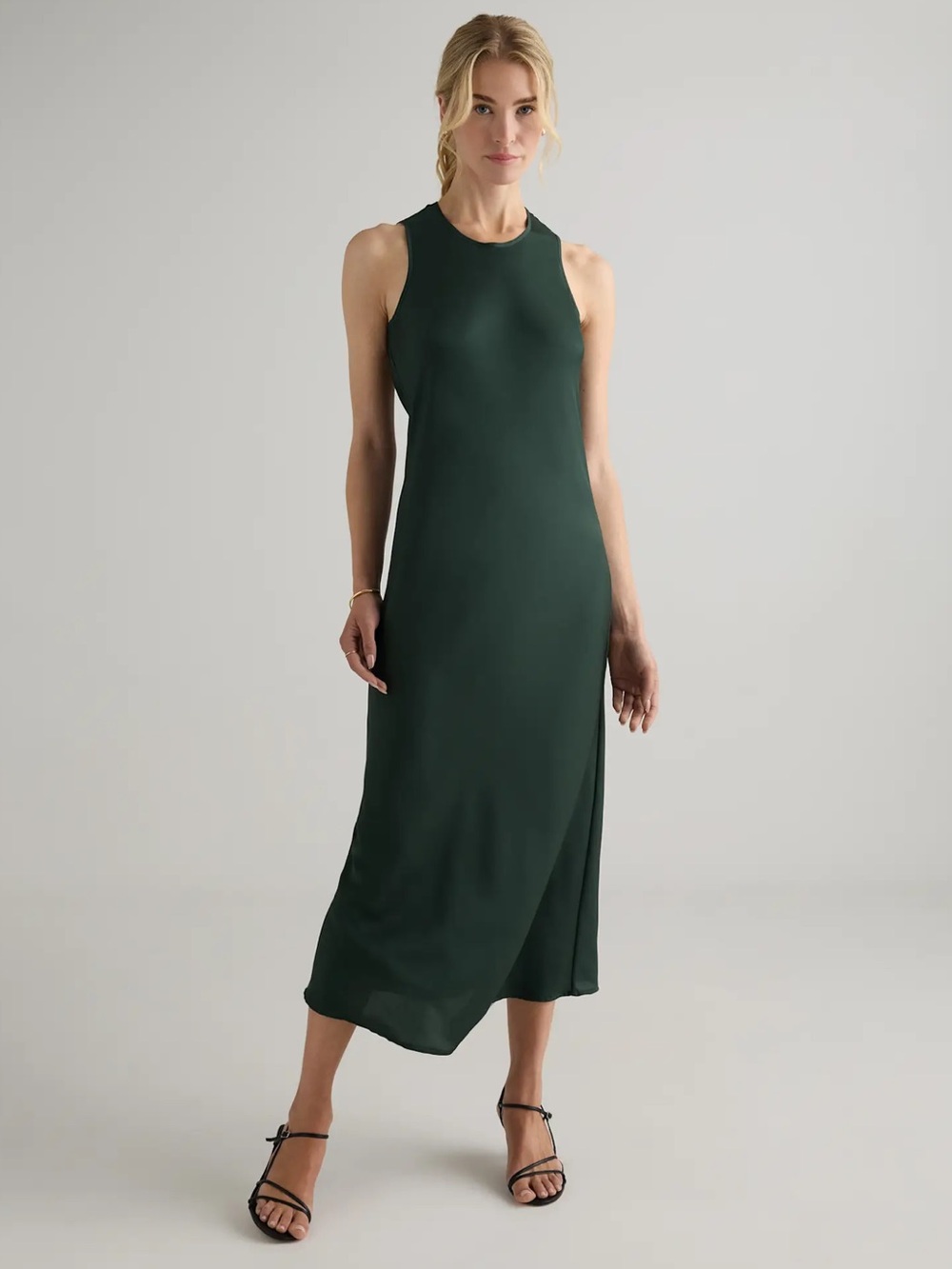 Quince Washable Stretch Silk Tank Midi Dress - Picture 3 of 5
